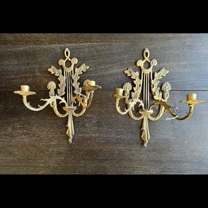 Brass Gold Baroque-inspired Candelabras